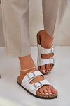 Fabric sandals on cork sole with buckles light gray Atera