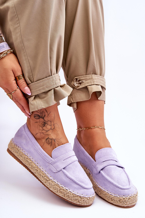 Espadryle Damskie Zamsz Fioletowe Keyla