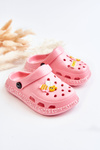 Children's Light Slippers Crocs With Decoration Pink Bertis