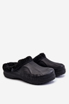 Men's Warm Crocs Slides Black Calmo