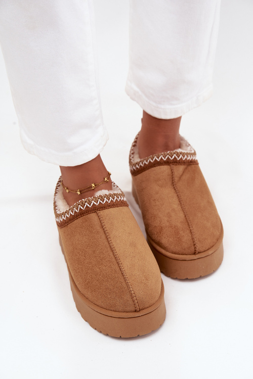 Low Women's Snow Boots with Embroidery on Platform Camel Taliah