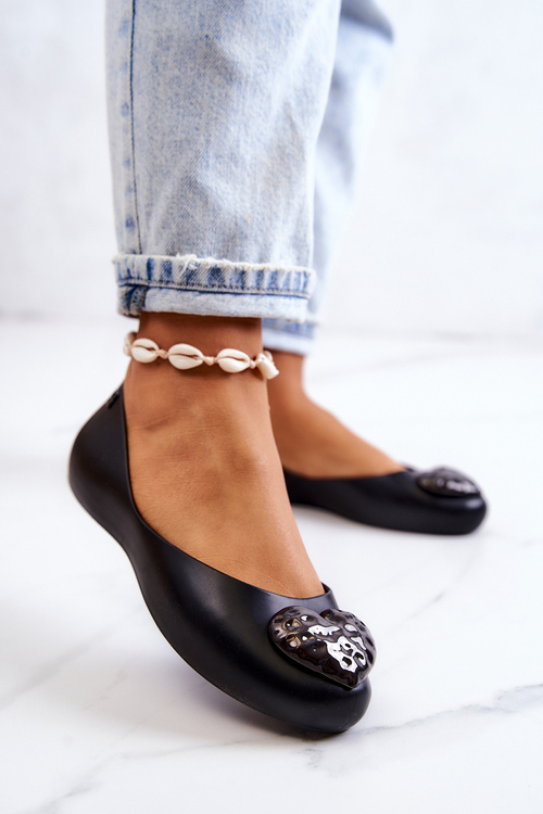Women's Fragrant Rubber Ballerinas ZAXY JJ285046 Black