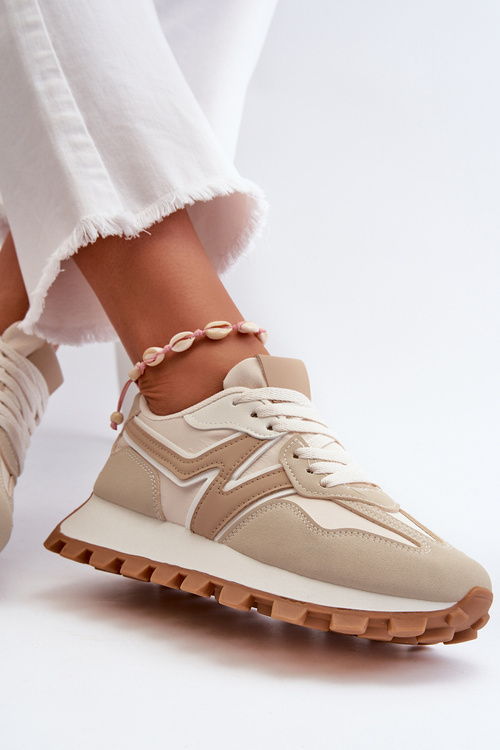 Women's Beige Sports Sneakers Kalelia