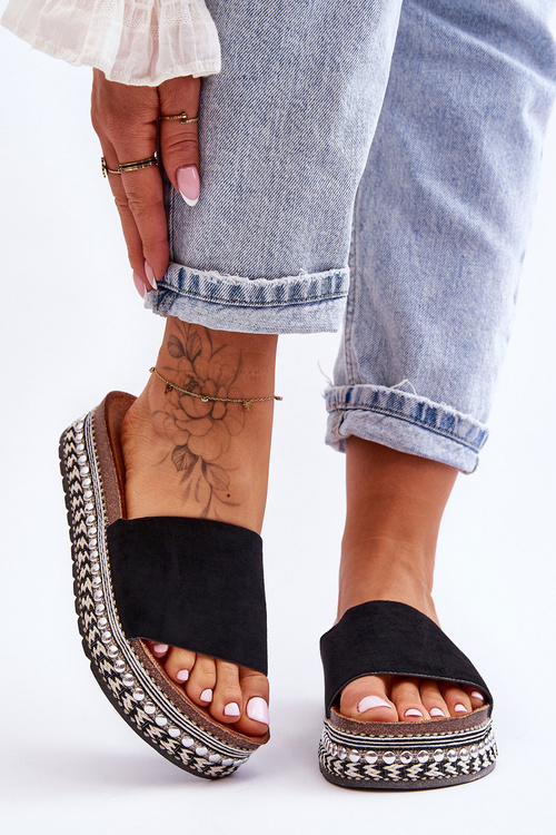 Women's Smooth Suede Slippers Black Hayen