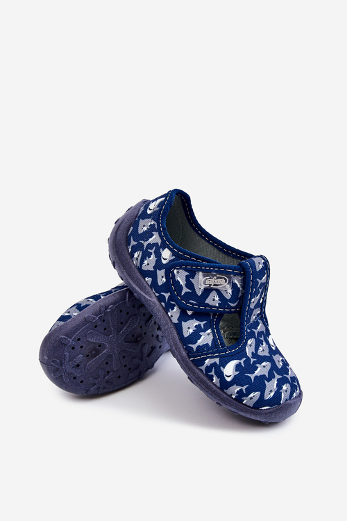 Półbuty Papcie Dziecięce Rekiny Granatowe Befado 010X032