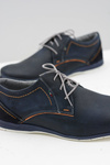 Navy Blue Men's Leather Casual Badoo Half Boots