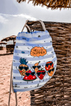 Backpack Bag Towel 3in1 Stripes White and Blue