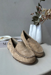 Women's Brown Faux Suede Moccasins Amrutia