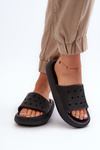 Women's Foam Slides With Thick Sole Black Beula