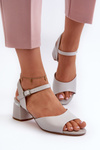 Women's Low Heel Eco Leather Sandals Sergio Leone SK876 Grey