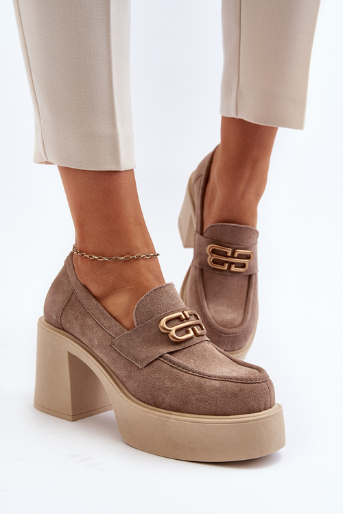 Zazoo 20170 Women's Suede Pumps Beige