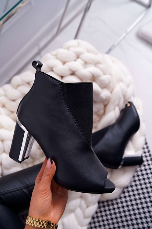 Women's Stiletto Boots Open Toe Slip-On Black Germen