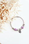 Steel Bracelet With Charms Clover Clover Silver-Purple