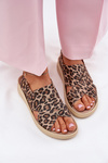 Zazoo 40392 Leather Sandals Women Leopard Brown