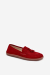 Leather Suede Barefoot Moccasins Zazoo 322 Red