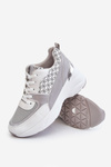 Women's Sport Shoes On The Platform White And Gray Ferrina