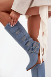 Fivelle Jeans Cowboy Boots On Heel With Clamps