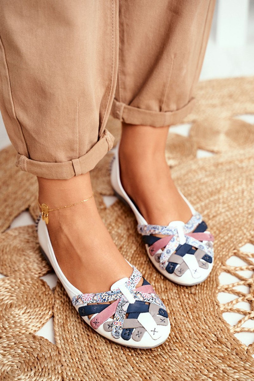 Women's Leather Ballerinas Maciejka White 01358-21