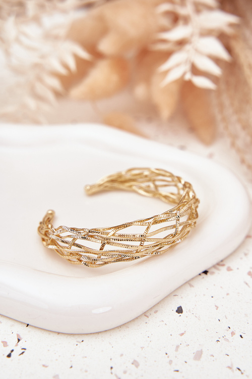 Stiff bracelet made of surgical steel gold