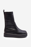 Women's Platform Ankle Boots Eco-leather Black Algedi