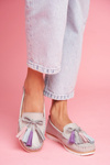 Women's Leather Moccasins Grey Bebbo
