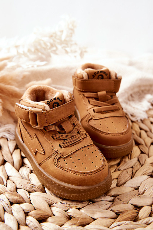 Children's Insulated High Sneakers Camel Clafi