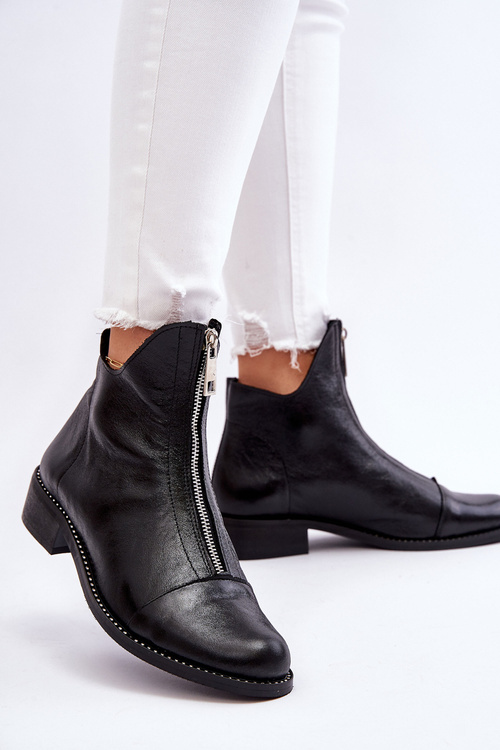Leather Zipper Boots Nicole 2785/037 Black