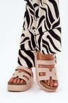 Slides On Chunky Platform Beige Daldiva