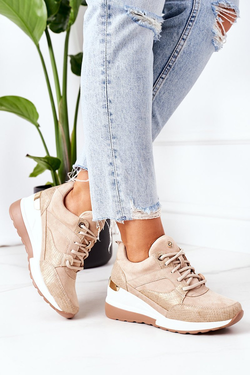 Wedge Sneakers Beige Temida