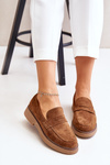 Classic Women's Moccasins Made Of Eco Suede Brown Belania