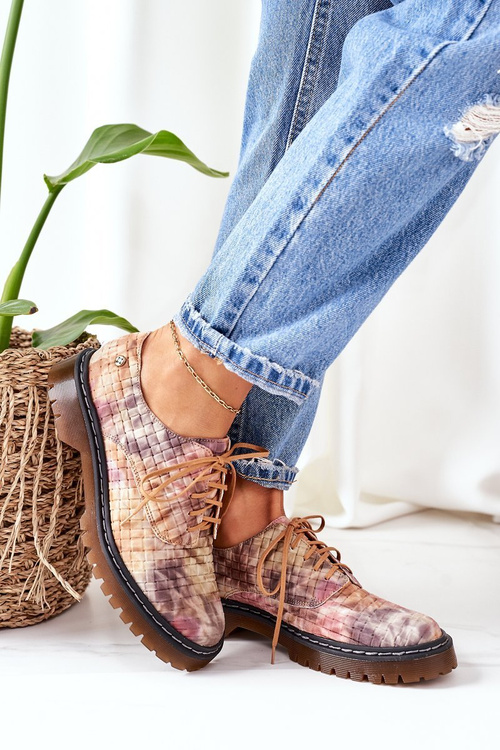 Women's Leather Brogues Oxfords Maciejka 04087-46 Multicolor