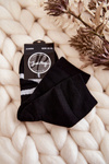 Women's Cotton Socks White Pattern Black