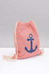 Women's Navy Handbag Red Beach Bag