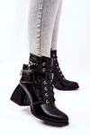 Leather Booties With Neckband Black Cannie