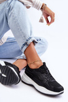 Women's Sport Sneakers On Platform Black-White Lomare