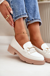 Women's Moccasins With Decoration Eco Leather White Tialorae
