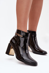Patent leather ankle boots with strap black Dorelia
