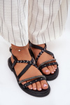 Flat Sandals With Decorative Straps Vinceza 17379 Black