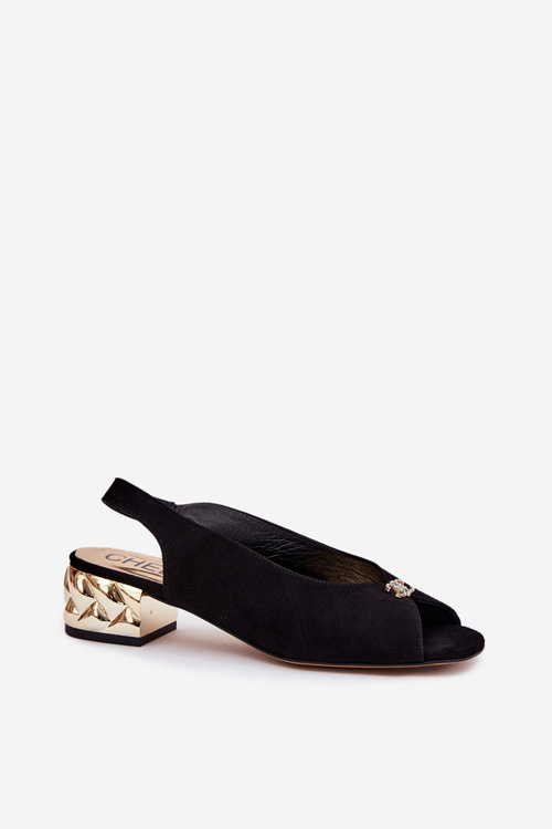 Suede Elegant Women's Sandals CheBello 4724 Black
