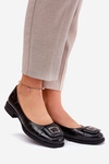 Leather Ballerinas With Decoration D&A MK51-059 Black