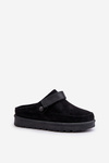 Women's Slippers Insulated With Fur On Platform Black Azida
