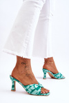 Fashionable High Heels In Print Green Floria