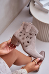 Openwork Suede Booties Lewski Shoes 3170/2 Cappucino