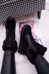 Women's High Boots with Fleece Black Glamiso