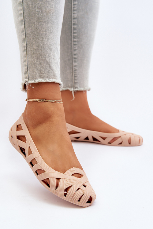Women's Rubber Ballerina Flats Nude Salam