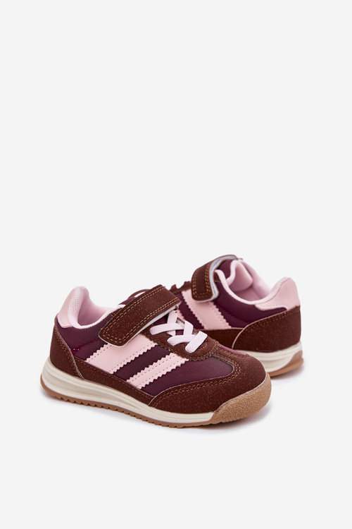 Buty Sportowe Sneakersy Dziecięce Rzep Brązowe Viona