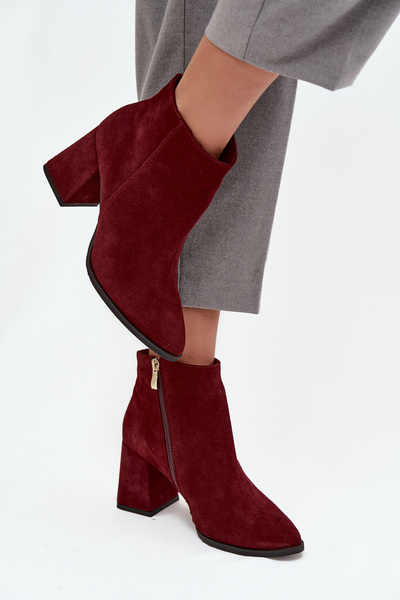 Women's Heeled Boots with Golden Detail Chocolate Zazoo 3128