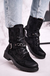 Women's Boots With Chain Suede Black Augusta