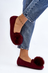 Women's Burgundy Moccasins with Fur Novas