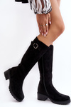 Women's Flat Heeled Ankle Boots Black Aviare